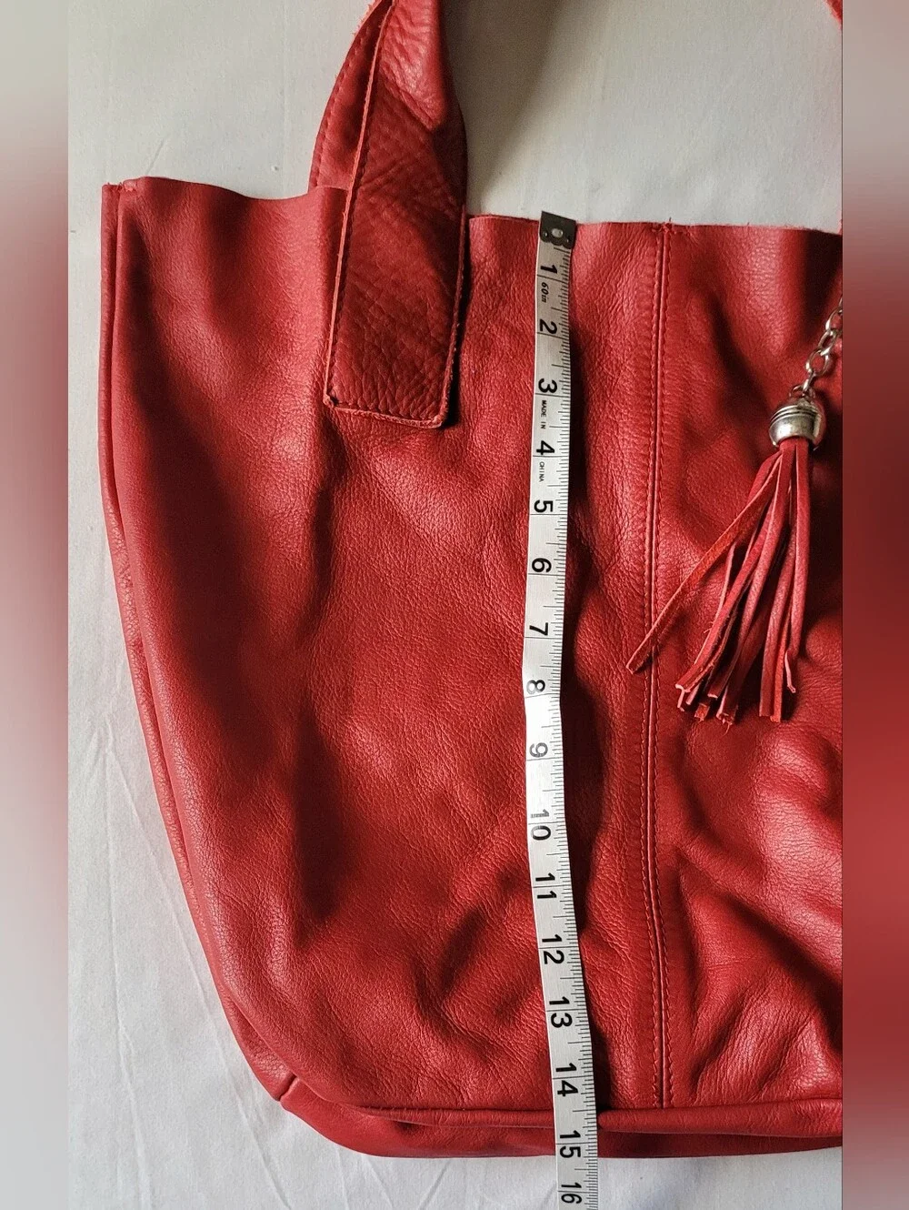 Nardelli Red Leather Tassel Hobo Shoulder Slough Bag. Medium. Boho Indie Sleaze.